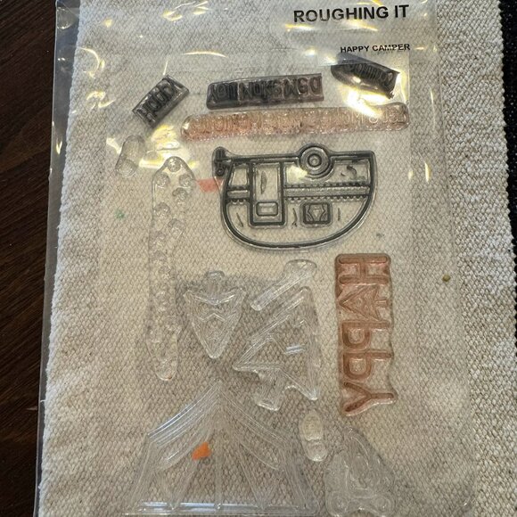 Roughing It Camping Clear Unmounted Stamp Set - Picture 1 of 3